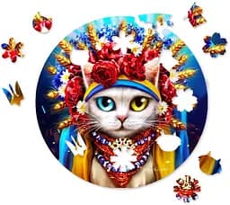 Деревянный пазл в коробке Киса украиночка