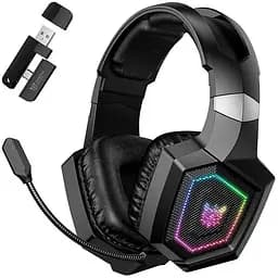 Наушники беспроводные Onikuma игровая гарнитура GT806 с подсветкой RGB черная