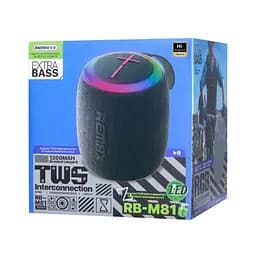 Портативна колонка Remax RB-M81 / RGB-підсвітка / TWS / Bluetooth 5.4, USB, TF card / FM-радіо / до 5 годин роботи - мініатюра 2