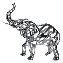 Декоративна фігурка Yiwu Elephant 25х10х25 см металева статуетка колекційна для дому напівпрозора декор на камін хром HP-7-10