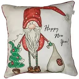 Наволочка декоративна Прованс Гном з мішком 45х45 см біла (31684)
