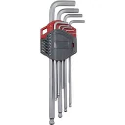 Набір ключів Wurth Г-подібних HEX з кулькою подовжених SW1.5-10 mm 9 шт. Red Stripe (арт. 575243 100)