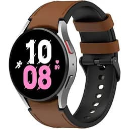 Ремінець шкіра-силікон BeWatch Samsung Galaxy Watch 4/5/6 20 мм Коричневий (1gw0104)