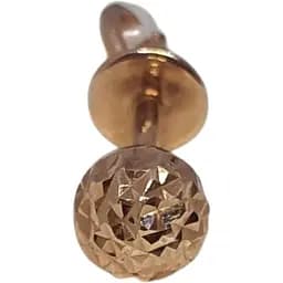 Золота моносережка-пуссета Favoritum з алмазною гранню. 210115_5/1_А