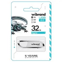 Флеш-накопичувач Wibrand USB 2.0 Aligator 32Gb білий - мініатюра 2