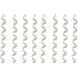 Набір ялинкових іграшок Спіраль Devilon 8 шт 20 см білий гліттер пластик (250362)