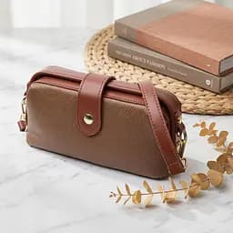 Красивий клатч з цікавою клямкою з натуральної шкіри Vintage 22425 коричневий - мініатюра 10