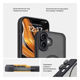 Чехол для Apple iPhone 16 Plus, Uniq MagCase, черный, противоударный, панель-накладка с магсейф, ударопрочный TPU+PC, с магнитом MagSafe, поддержка полноценной беспроводной зарядки, ArmorStandart (ARM79500) - мініатюра 3