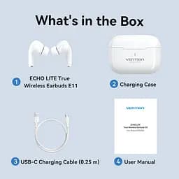 Навушники TWS Vention Elf Earbuds ECHO LITE E11 White - мініатюра 9