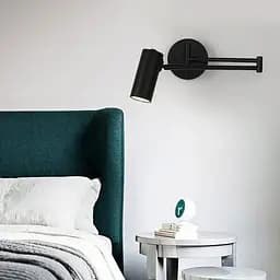 Бра в чорному регулюючому корпусі зі спотом | Арт. C8466/1 BK | Line F