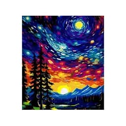 Картина за номерами на чорному фоні Strateg Ліричний місячний вечір 40х50 см