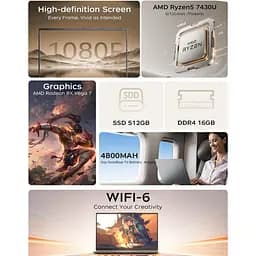Ноутбук 5 7430U, Windows 11 Pro, 16GB DDR4 512GB, 1920 * 1080 - мініатюра 3