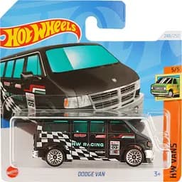 Набір: Базова машинка Hot Wheels HW Vans Dodge Van чорна (5785) + Базова машинка Hot Wheels HW Track Champs Rollin Solo блакитна (5785) - мініатюра 2