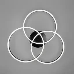 Світлодіодна чорна люстра на 3 кільця 77х80 см з пультом 3 режими світла | Line F | Арт. A55067/3A BR BK