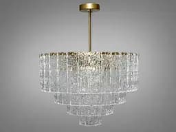 Дизайнерська підвісна люстра зі скляними елементами, 10 ламп, бронза