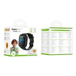 Дитячий смарт годинник Hoco Y106, 4G, GPS, Wi-Fi, HD камера, 1.83" HD-дисплей, дзвінки, відеодзвінки, голосові повідомлення, Black, Box - мініатюра 2