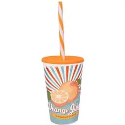 Стакан с трубочкой Herevin Orange Juice 650 мл (161948-028)