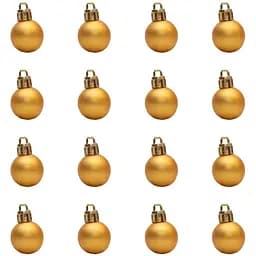 Набор елочных игрушек Devilon мини-шари 2.5 см золотистый матовый 16 шт. (890544)