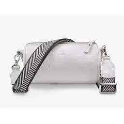 Шкіряна сумка поясна-кроссбоді Cylinder біла флотар