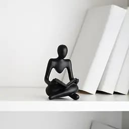 Статуетка Мислитель із книгою МВМ My Home DH-ST-23 75х65х120 чорна (DH-ST-23 BLACK) - мініатюра 3