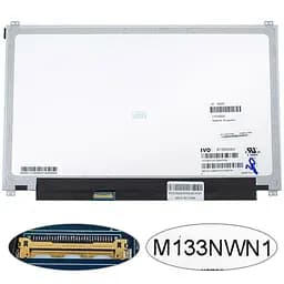 Матриця 13.3 M133NWN1 R.1 1366х768, 30pineDP, LED, SLIM вертикальні вушки, матова, роз'єм ліворуч знизу, for ASUS UX32V для ноутбука