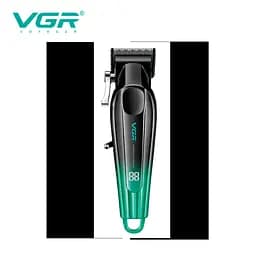 Акумуляторна машинка для стрижки VGR V-662 GREEN, 7000 RPM, 6 насадок, LED-дисплей - мініатюра 8