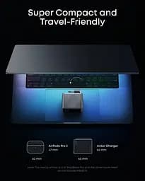 Сетевое зарядне пристрій Anker GaNPrime Charger 160W, 3xUSB-C PD3.1 w Display Silver (7232958) - мініатюра 2