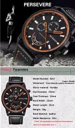 Годинник наручний Curren 8217 Black (18684) - мініатюра 5