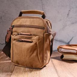 Стильна чоловіча сумка із щільного текстилю 15х20х8 см Vintage 15х20х8 см sum0021436 - мініатюра 7