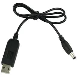 Кабель WGP USB-DC 5.5 mm х 2.5 mm 5V-9V-12V + перетворювач Black