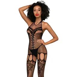 Бодистокинг Penthouse Fancy Me Black открытый доступ фантазийный рисунок имитация чулок XL