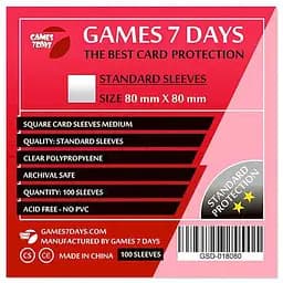 Аксессуар Games 7 Days Протекторы для карт Games7Days 80 х 80 мм Square Medium, 100 шт. STANDART (GSD-018080)