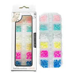 Набор страз для маникюра Aoyasiyue Nail Decoration ассорти 12 шт. №1 Яркие цветные