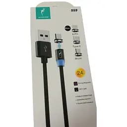 Кабель тройной магнитный Lightning microUSB Type-C 1 м SkyDolphin S59KIT Magnetic USB
