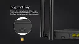 Маршрутизатор Netis MW5360 N300, 4G LTE 1xSIM card slot, 2xFE LAN, 1xFE WAN, 4x зовнішн. ант. - мініатюра 6