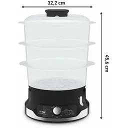 Пароварка Tefal Ultracompact 800 Вт чорна (VC204810) - мініатюра 2