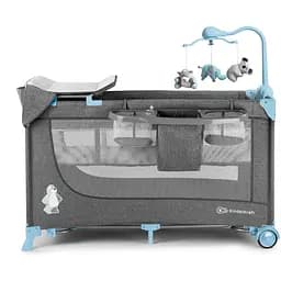 Ліжко-манеж з пеленатором Kinderkraft Joy Blue сіре з блакитним (00-00158382) - мініатюра 3