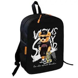 Рюкзак школьный детский 36х27см Медвежонок Тедди на скейте для мальчика (00847)