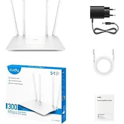 Маршрутизатор Cudy WR300S, Wi-Fi, 802.11b/g/n, 300Mbps 2.4GHz, 5×10/100Mbps, 4×5dBi an, WiFi, IPv6 (WR300S)