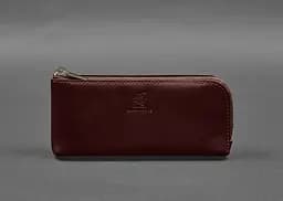 Кожаный портмоне-купюрник на молнии 14.0 бордовый