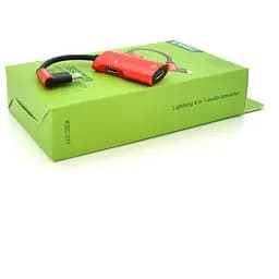 Аудиоконвертор iKAKU KSC-377 MAIQI 4 in 1 Audio Converter Lightning, Red, Box