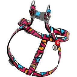 Шлея для собак Waudog Nylon Графіті, анатомічна, з QR паспортом, 40-55х1,5 см, різнокольорова (5013) - мініатюра 2