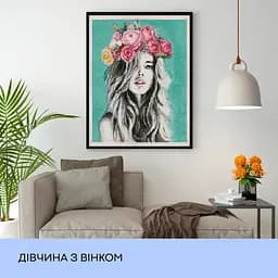 Набір з алмазною мозаїкою "Дівчина з вінком", 40*50 см, IDEA2-CK4367 - мініатюра 3