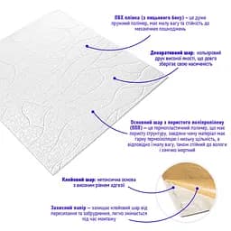 Панель 3D WHITE 700x700x6mm (D) SW-00001948 - мініатюра 2