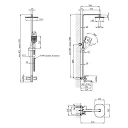 Душова система Kroner KRP Edelstahl Kubus - PVD063 (CV035906) - мініатюра 14