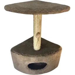 Дряпка Природа Д11у для котів кутова з будкою бежева 39x39x65 см [CD]