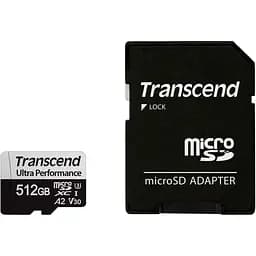 Карта памяти Transcend 512GB microSD w/ adapter UHS-I U3 A2 (TS512GUSD340S) (FFSDTR02109)