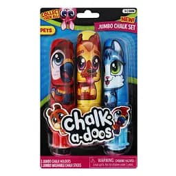 Набір кольорової крейди для малювання Scentos Веселі улюбленці, з тримачем, 3 кольори (13698)