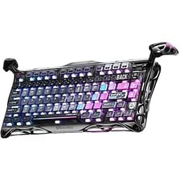 Ігрова бездротова механічна клавіатура Gravastar Mercury K1 Pro TKL Cyberpunk / Три режими підключення / Kailh Speedy Mint / Grey
