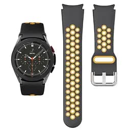 Ремінець для Samsung Galaxy Watch 4 Classic 42mm - чорно-жовтий ширина кріплення 20мм силікон Watchbands Galaxy Uniq (W40-5WB21611534) - мініатюра 4